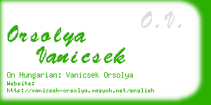 orsolya vanicsek business card